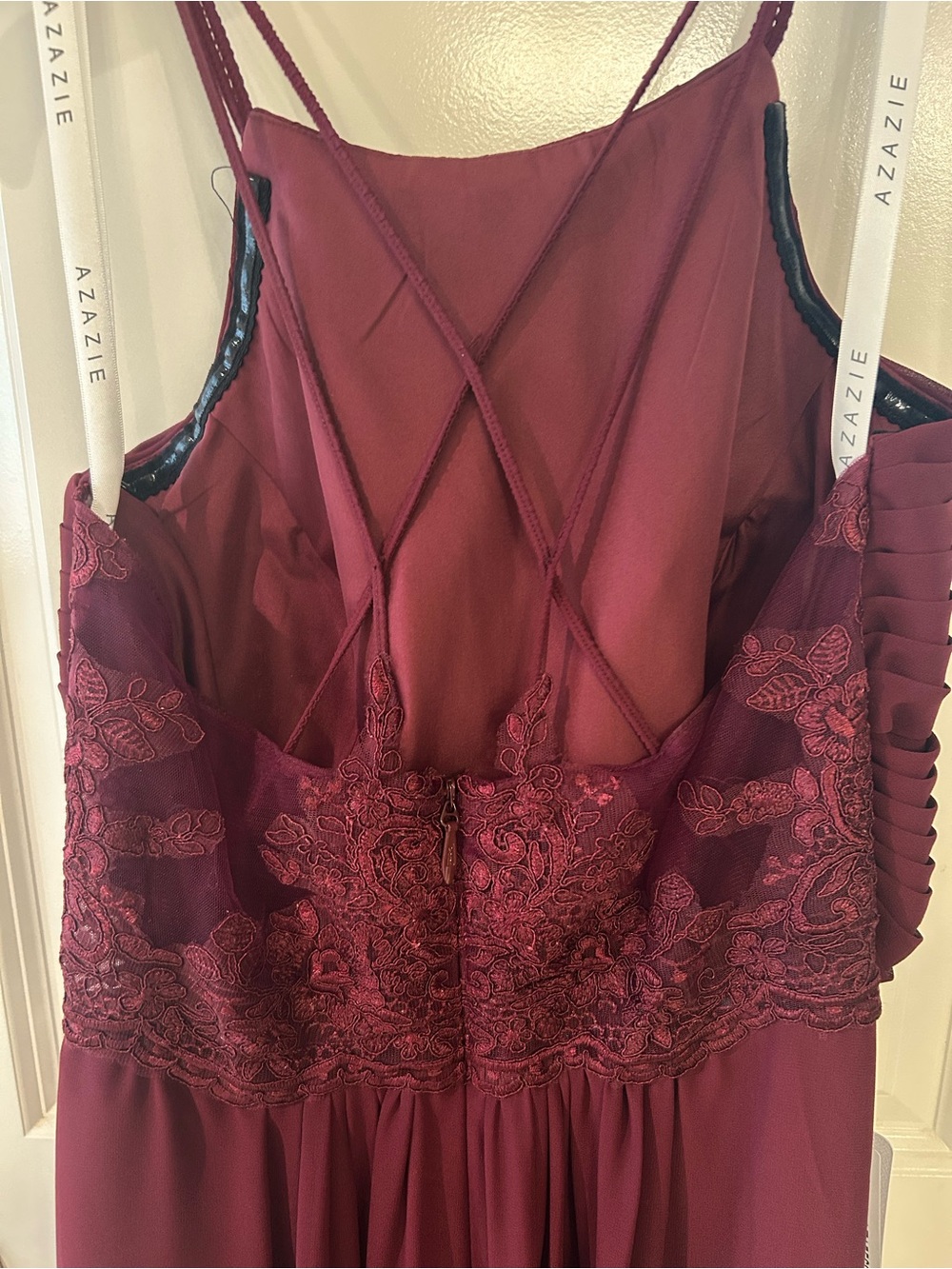 Azazie Ginger Allure Cabernet Maxi Dress NWT - Picture 7 of 15